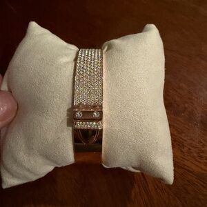 Swarovski Distinct Bangle with rose gold-tone plating and crystal pavé.